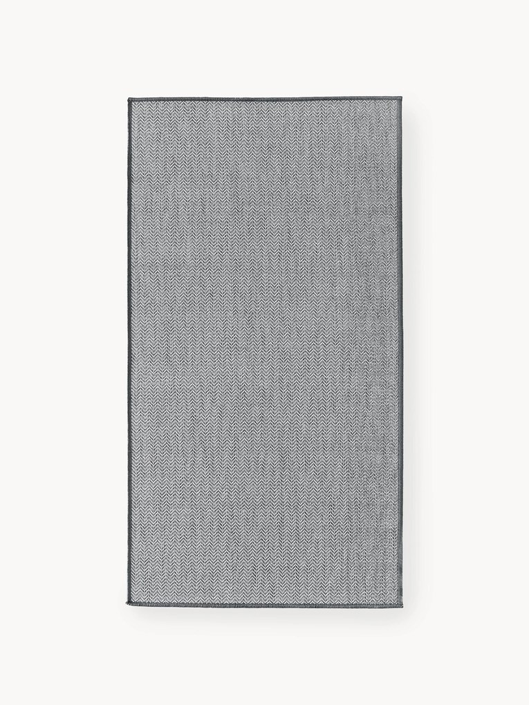 In- & outdoor dubbelzijdig vloerkleed Cort met zigzag patroon