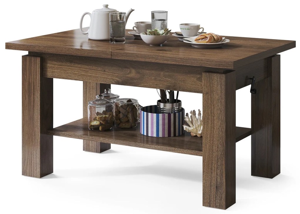 ASTORIA elegant noten, opklapbare salontafel