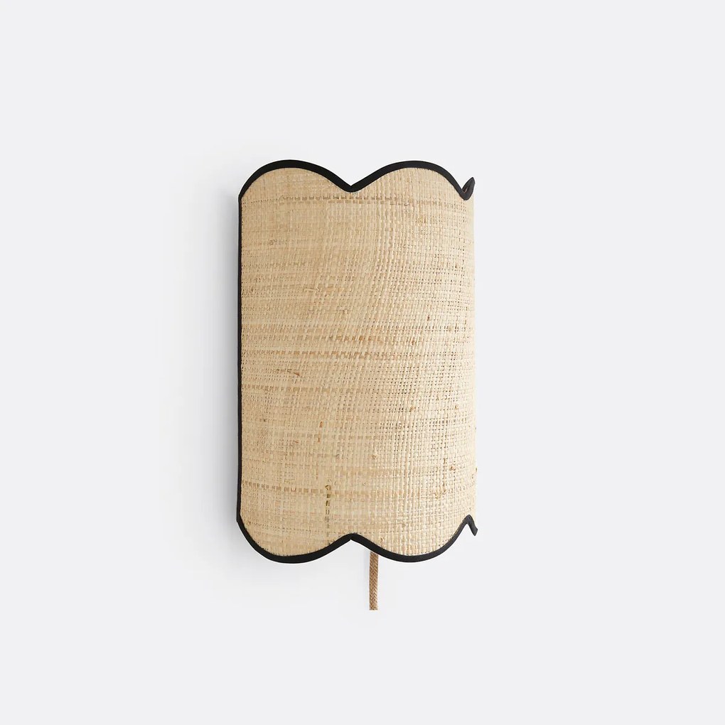Wandlamp in raffia, Dolkie