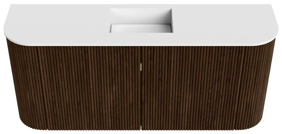 Mondiaz Joya 95cm toiletmeubel ronding links/rechts walnut met wastafel faye midden zonder kraangat talc