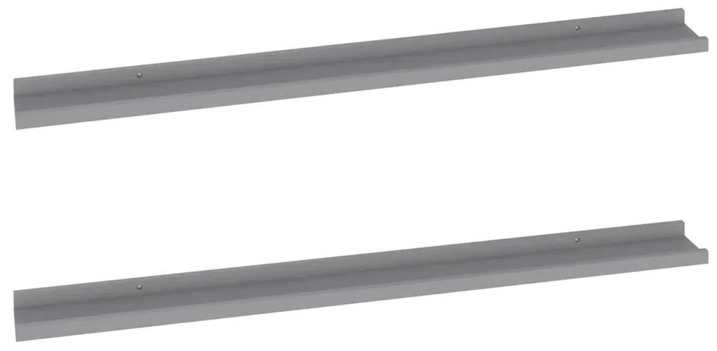vidaXL Wandschappen 2 st 100x9x3 cm grijs