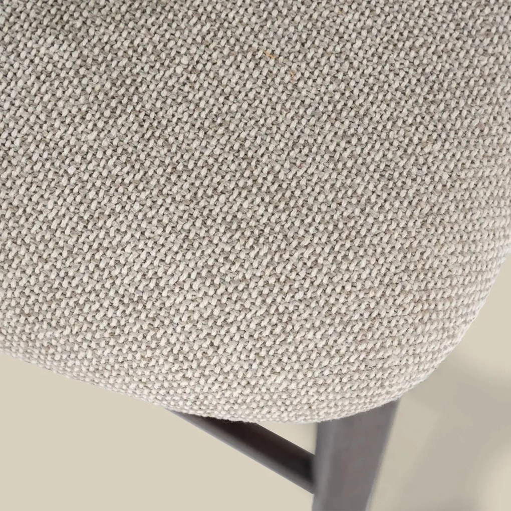 Luxe Barstoel Walnoot En Taupe Stof