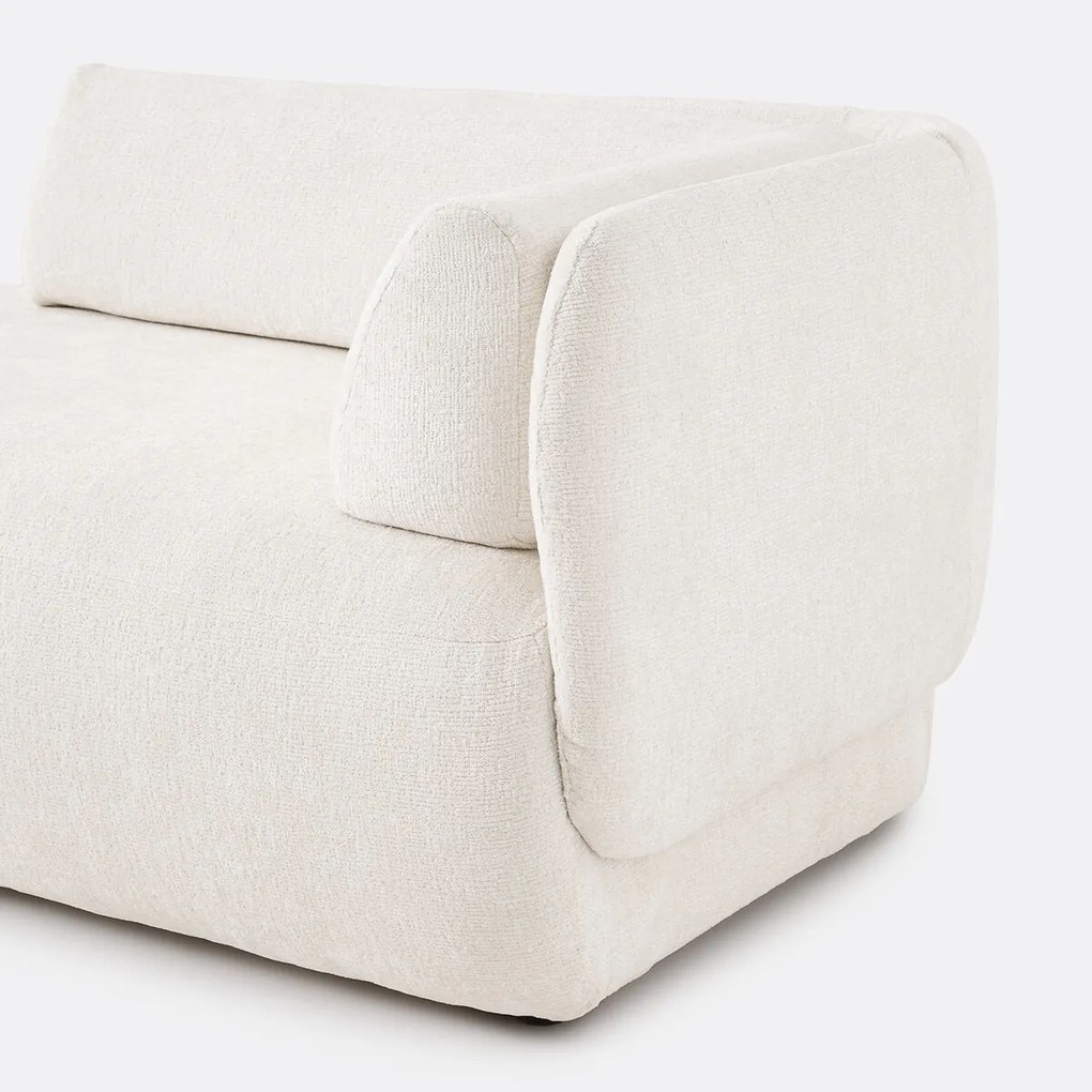 Longchair links, dik fluweel, Méridiano