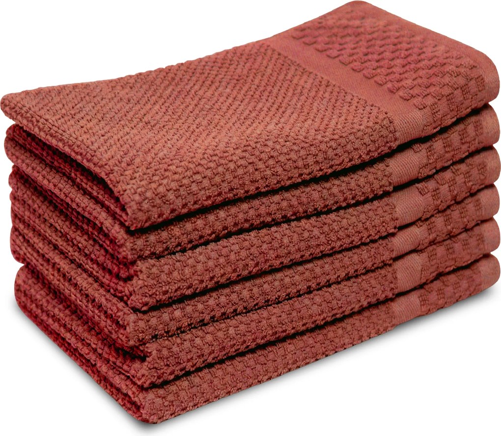 Gastendoek Soft Popcorn Collectie – 6 stuks – 30×50 – oudroze