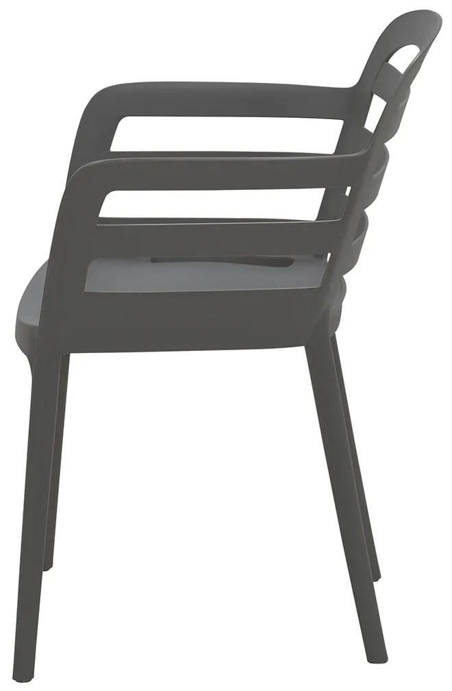 Garden Impressions Mira balkonset 3-delig - Faria tuintafel Ø60 cm - donker grijs