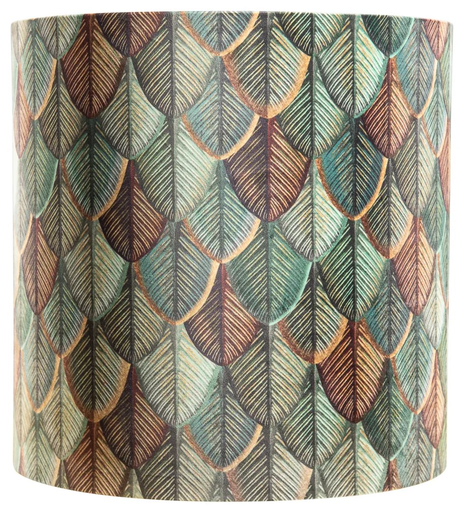 Velours lampenkap blad dessin met gouden binnenkant 40/40/40