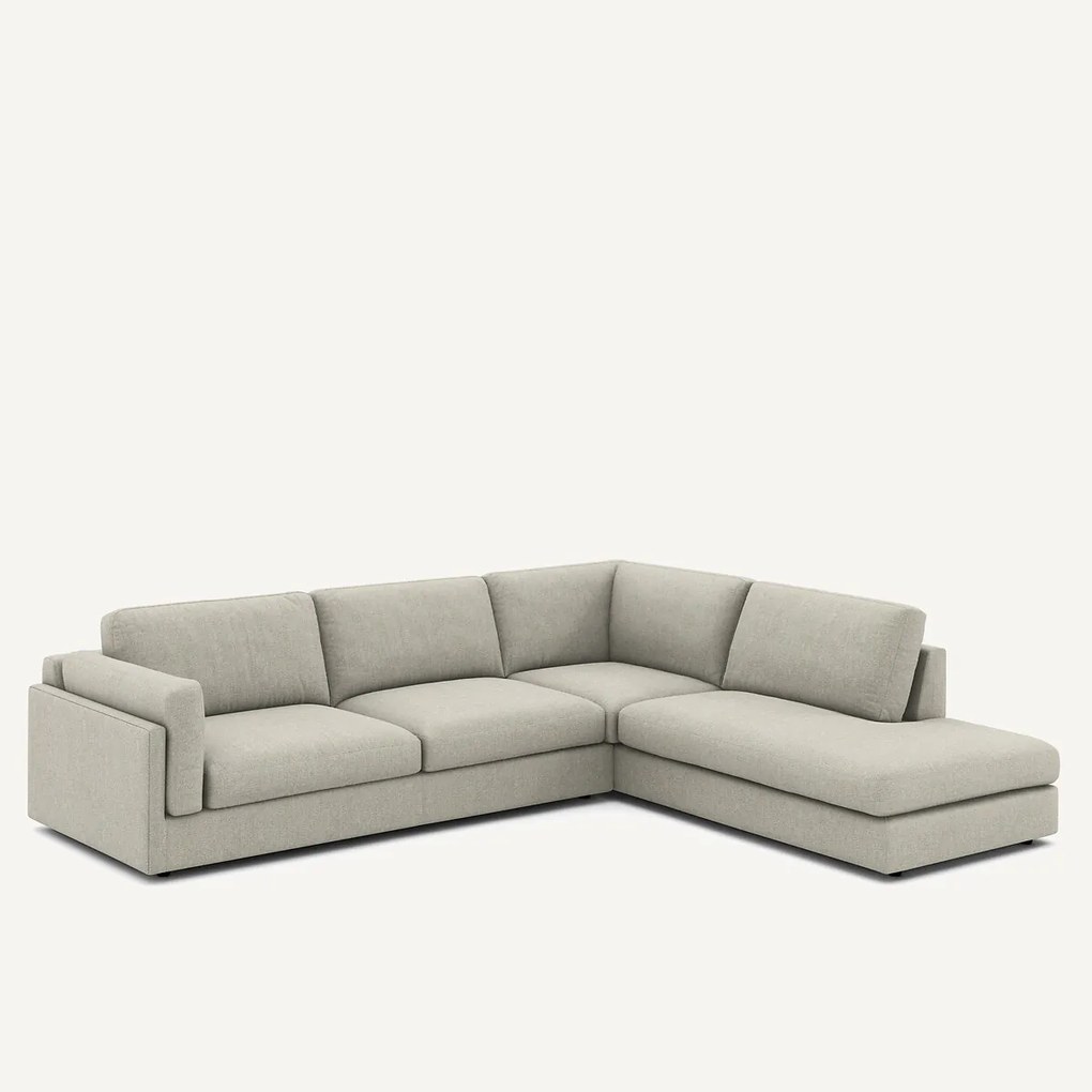 Tweed hoekslaapbank met longchair, César