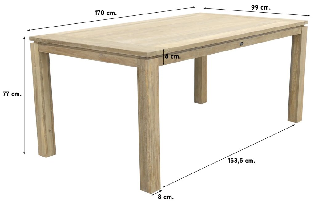 Timber organic grey/Rome grey 170 cm. tuinset - 5-delig