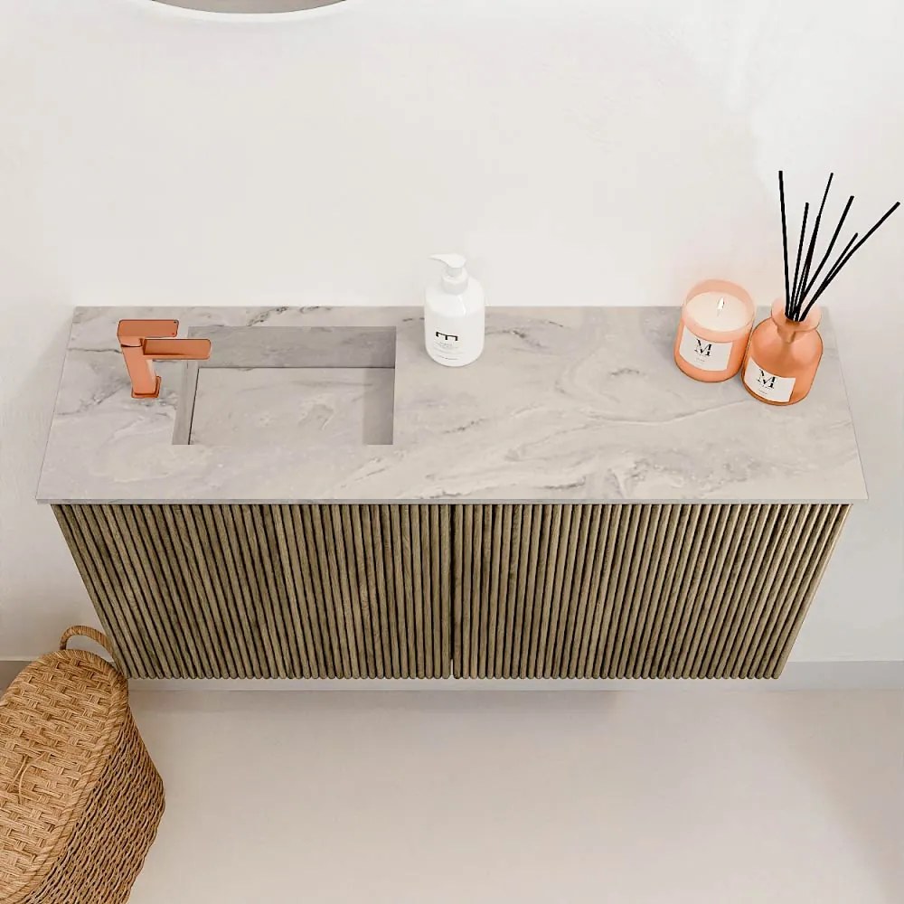 Mondiaz Joya DLux 80cm toiletmeubel dusk met wastafel faye links 1 kraangat glace