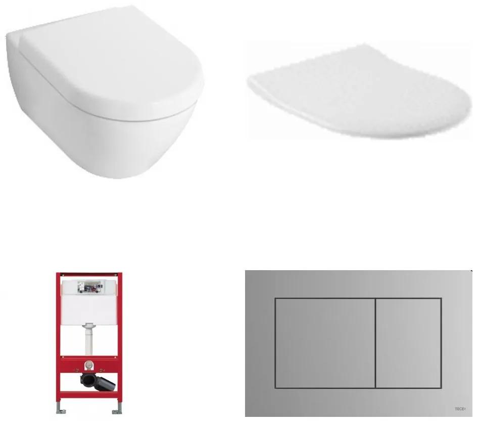 Subway 2.0 toiletset CeramicPlus met Tece reservoir/bedieningsplaat mat-chroom