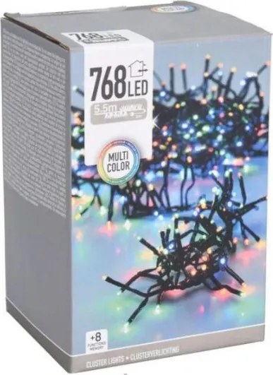 Clusterverlichting - 5,5 m - 768 gekleurde ledlampjes - 8 functies