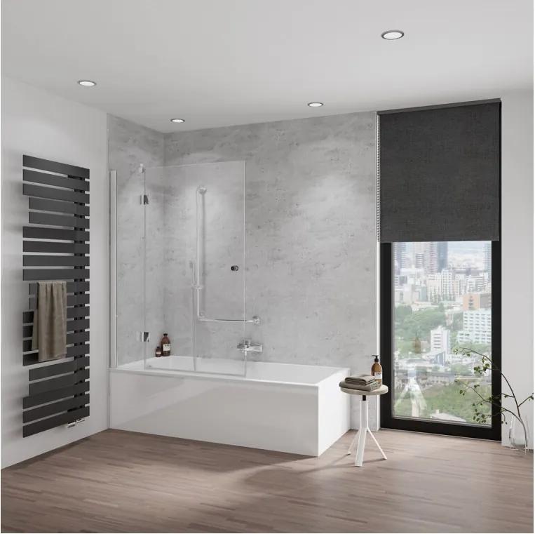 Aperto badwand, pendelbaar, 3-delig, montagezijde links, 90x150 centimeter