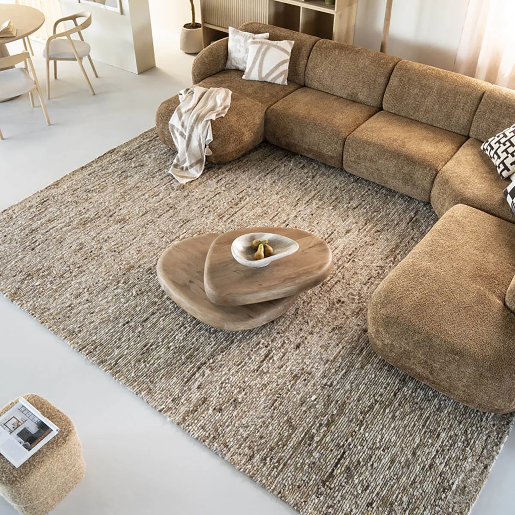 By-Boo Kabo Organische Salontafel Met Plateau Lichtbruin - 100 X 80cm.