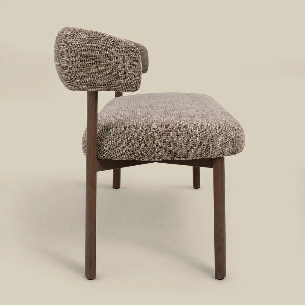 Eetkamerbank Walnoot Met Grove Stof 180 Cm