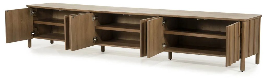 Eleonora Jake Modern Tv-meubel Eikenhout Bruin 264 Cm - 264x47x50cm.