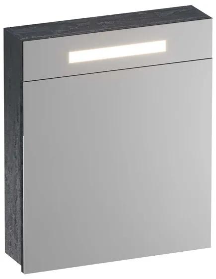 BRAUER 2.0 Spiegelkast - 60x70x15cm - verlichting geintegreerd - 1 linksdraaiende spiegeldeur - MFC - metal SK-TW60LME