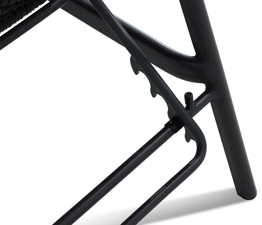 Coco Ralph Ligbed Verstelbaar Aluminium/wicker Grijs
