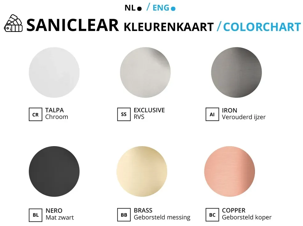 Saniclear Shade douchewand rookglas 140x200cm geborsteld koper profiel