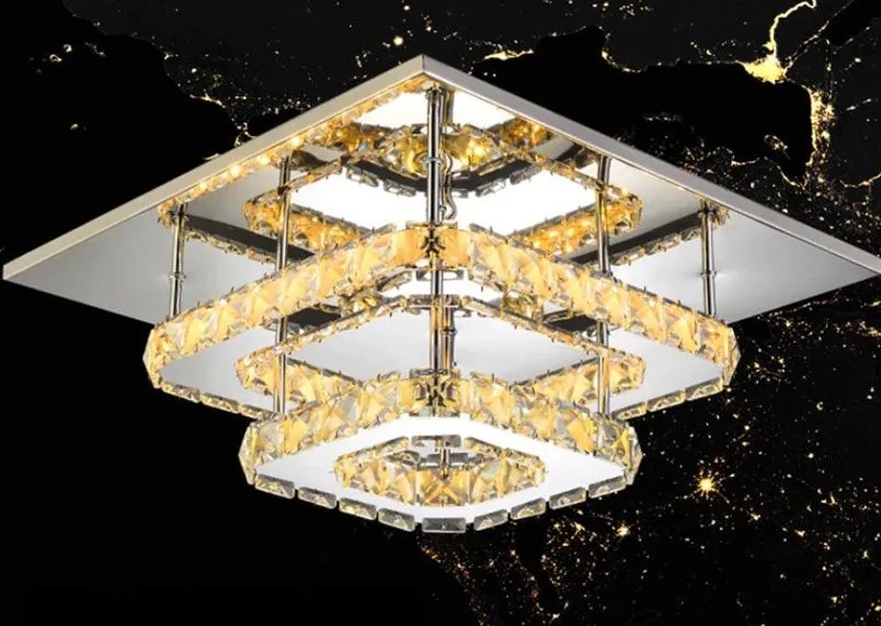 Kristallen Plafondlamp Plafond LED 24W Vierkant APP409-C