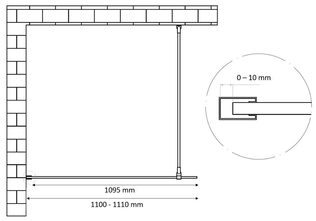 Best Design Dalis inloopdouche 110cm gunmetal