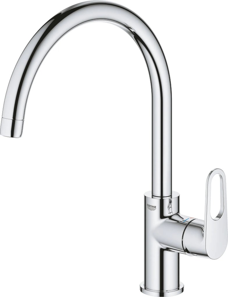 Grohe QuickFix Start Flow keukenmengkraan met hoge uitloop chroom