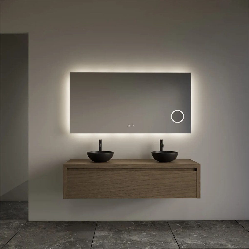 Gliss Design Ares badmeubel 120cm ash gray met zwarte waskommen