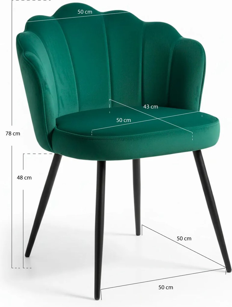 Blume Fluwelen Stoel Zwart Poten