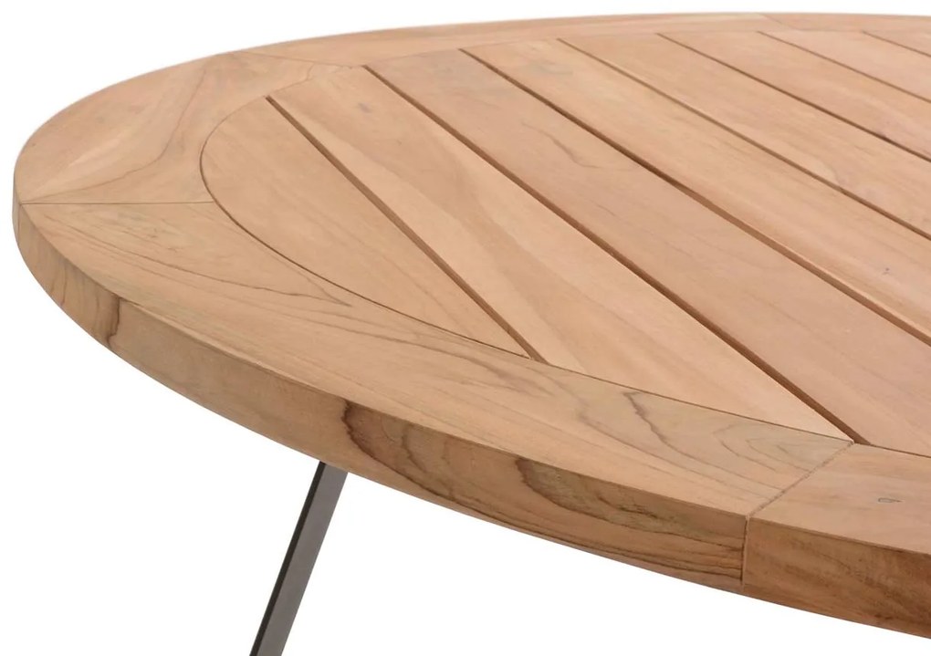 Tuintafel rond  160 cm Aluminium Grijs   Basso teak