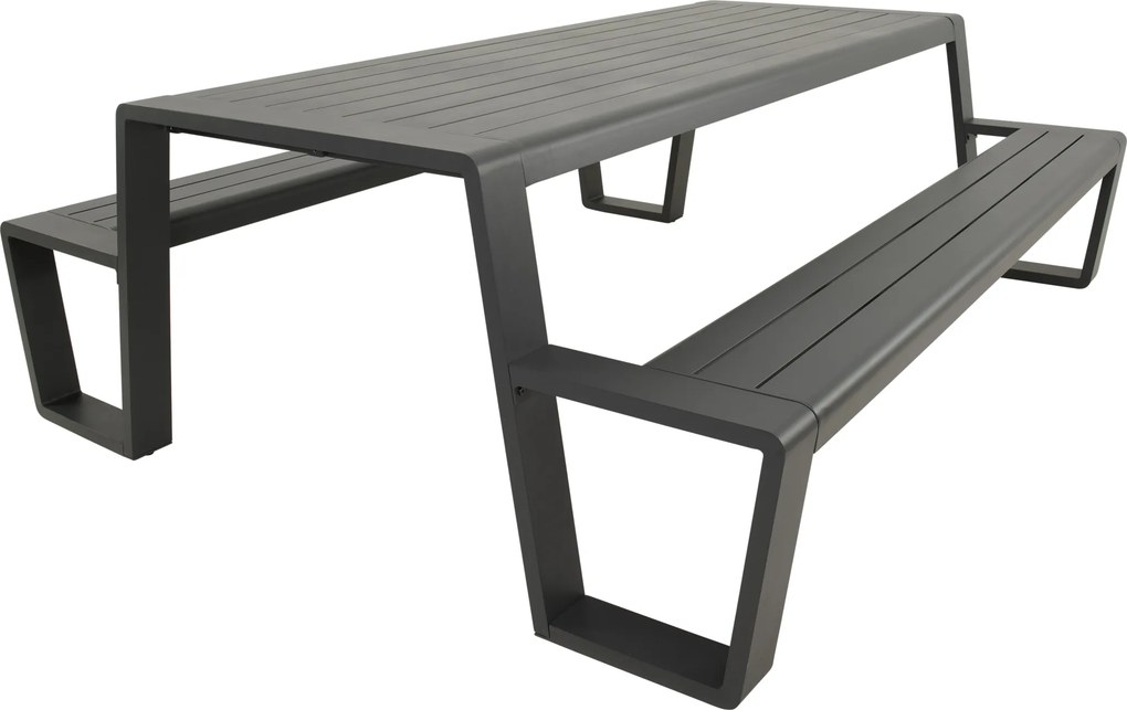 Lesli Living Picknickset-Estilo-Antraciet -Aluminium-220cm-Lesli Living