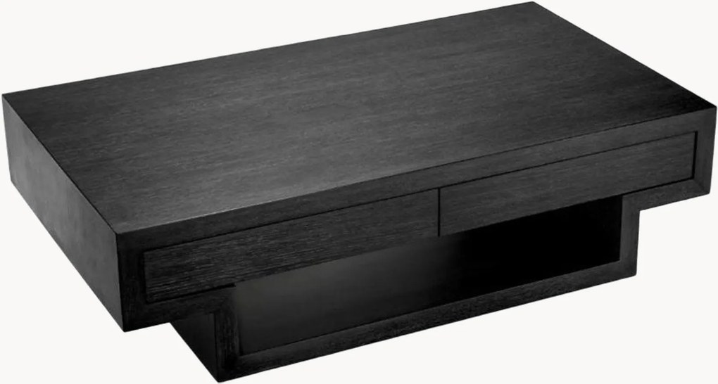 Houten salontafel Rialto met lades en plank