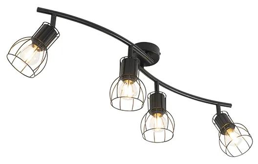 Moderne plafondSpot / Opbouwspot / Plafondspot zwart 86 cm 4-lichts - Botu Modern E14 Binnenverlichting Lamp