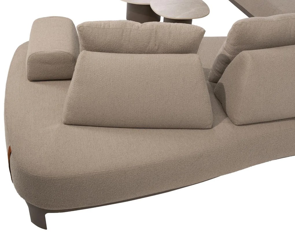 4 Seasons Outdoor Santorini hoek loungebank terre met XL-hoek *Showroommodel Loungebank bruin weerbestendig