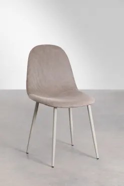 Set Van 2 Glamm Eetkamerstoelen Corduroy Mokkabruin & Grijs – Taupe – Koel & Corduroy - Sklum