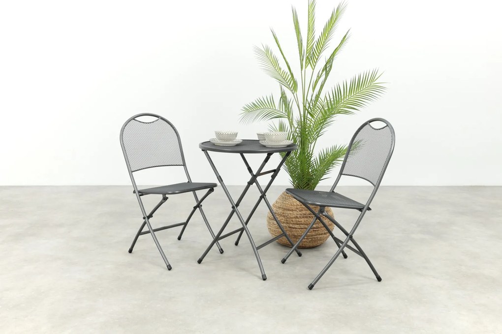 Royal Garden inklapbare balkonset 3-delig strekmetaal