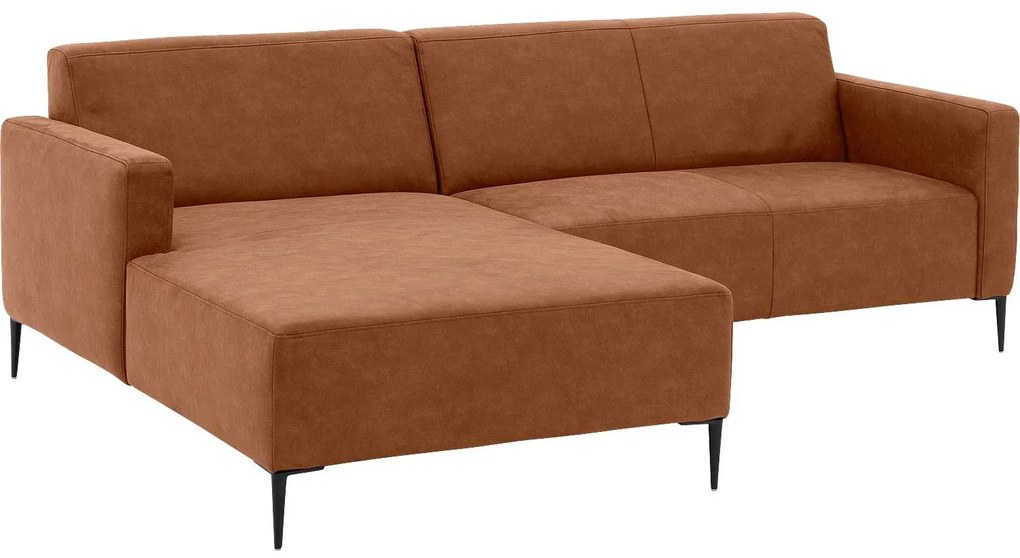 Goossens  Key West cognac, micro leer, 2-zits, modern design