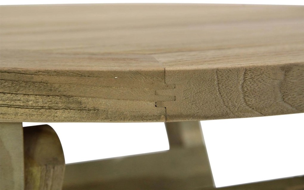Tuintafel Rond 60 cm Teak Old teak greywash Derby inklapbare