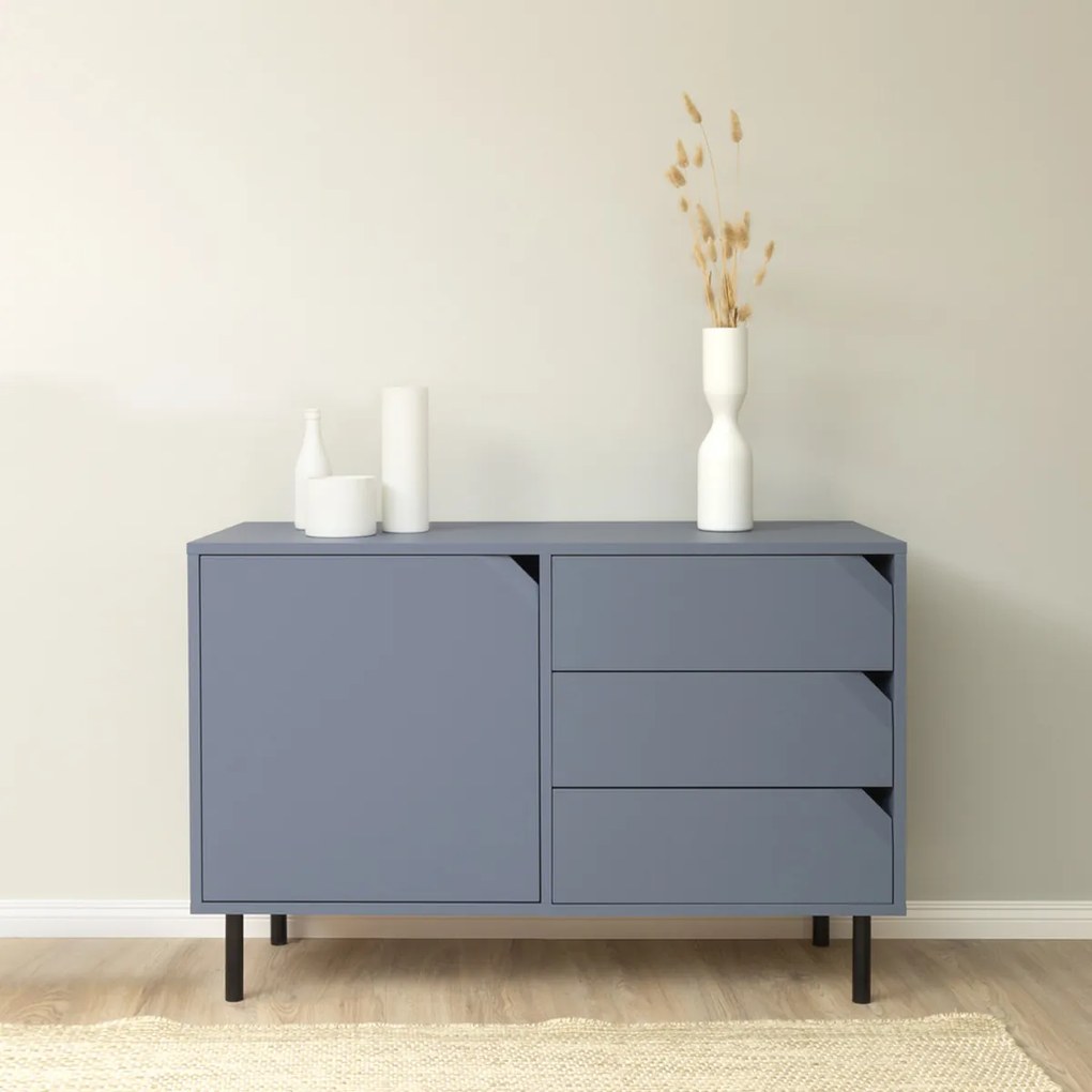 Tenzo Corner Klein Dressoir Blauw - 118x43x77cm.