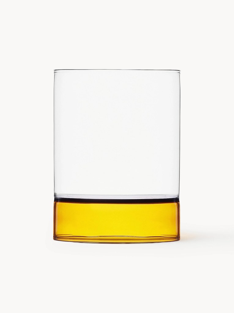 Handgemaakte waterglazen bamboe Groove van borosilicaatglas, 2 stuks