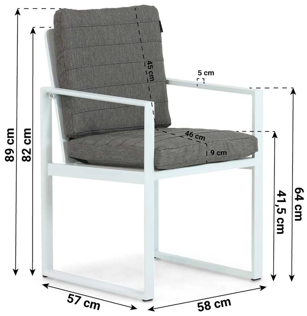 Tuinstoel Aluminium Wit Lifestyle Garden Furniture Nuno