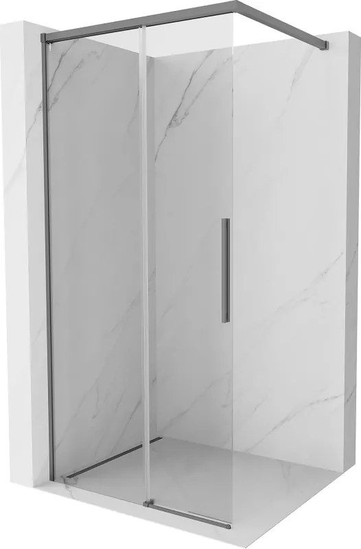 Mexen Rox douchewand Walk-in 120 x 200 cm, transparant 8 mm, gun metal - 8C2-120-003-95-00