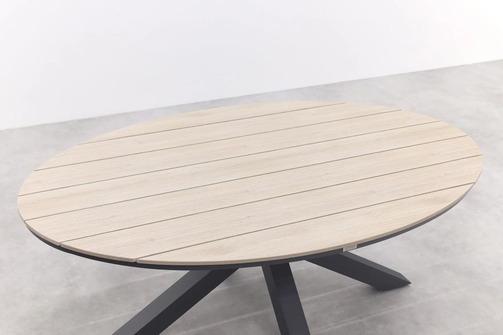 Garden Impressions Edison ovale tuintafel polywood 180x115 cm.