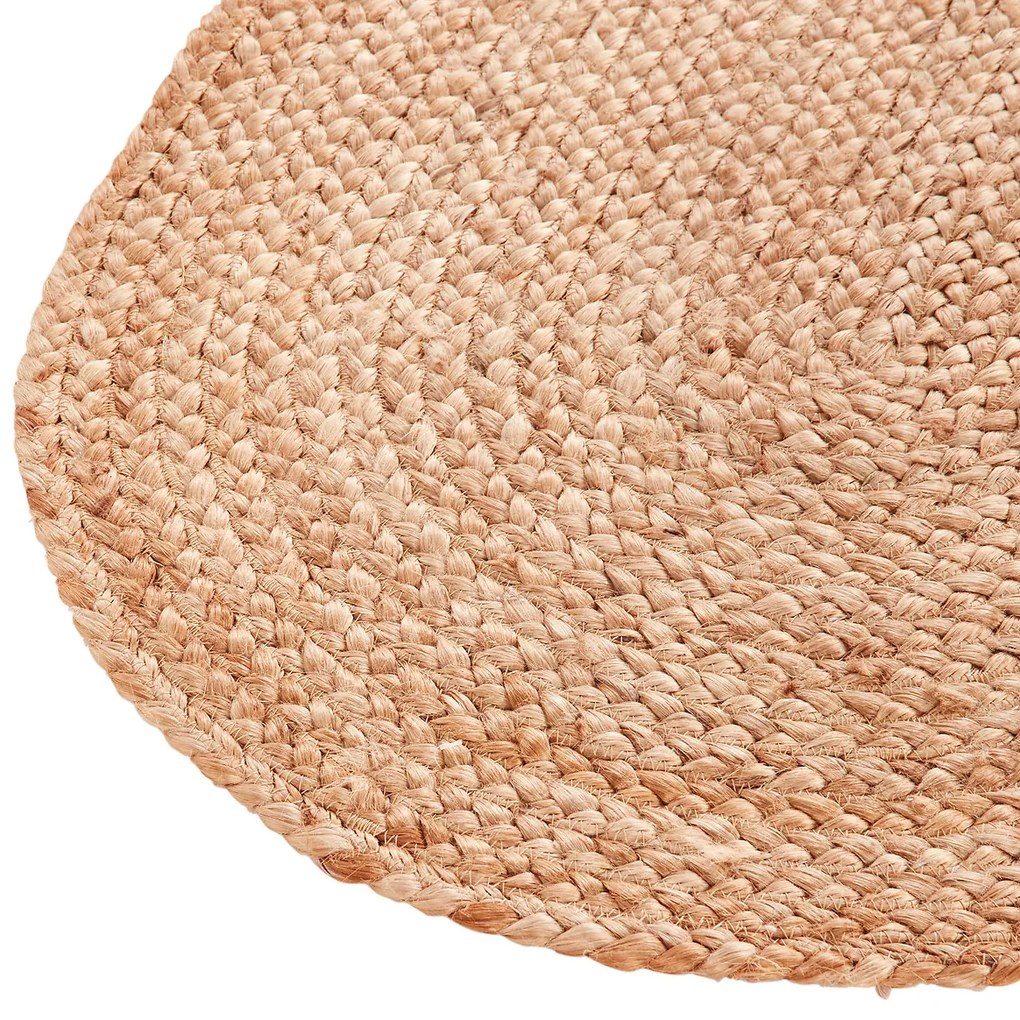 Ovale bedmat in jute, Aftas