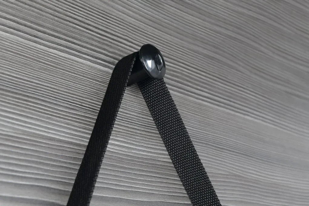 Sapho Orbiter ronde spiegel met riem mat zwart 60cm