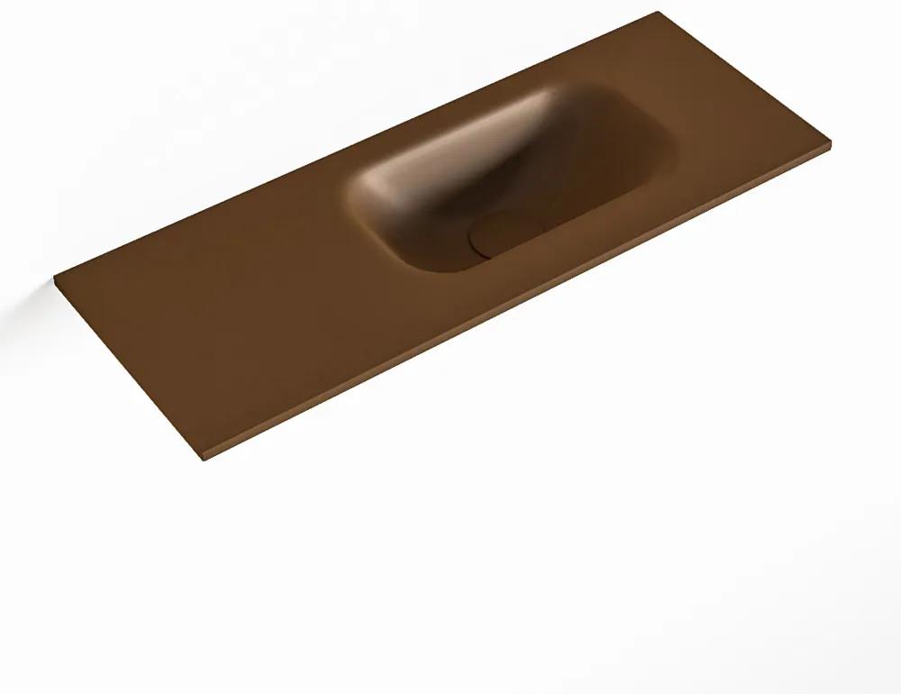 MONDIAZ EDEN Rust solid surface inleg wastafel voor toiletmeubel 60cm. Positie wasbak rechts