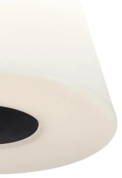 Buiten vloerlamp zwart met witte kap 35 cm IP65 - Virginia Design E27 IP65 Buitenverlichting