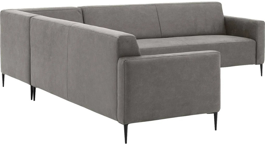 Goossens Key West grijs, micro leer, 3-zits, modern design