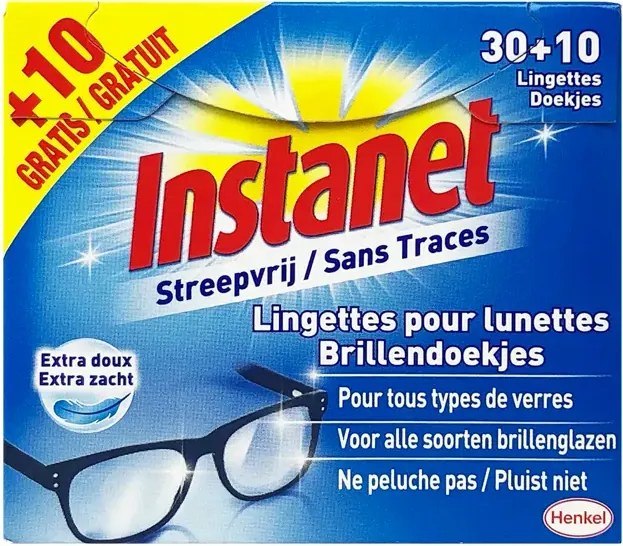 Instanet extra zachte brillendoekjes - 40 stuks - Streepvrij resultaat