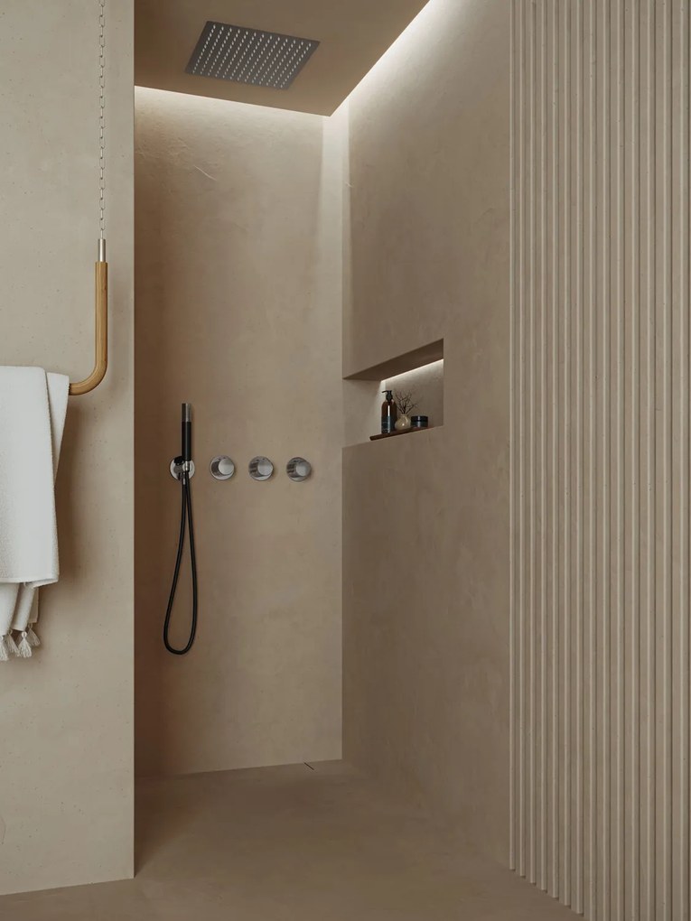 Saniclear Plus Pro inbouw regendouche met inbouw douchekop 30x30cm en staafhanddouche chroom