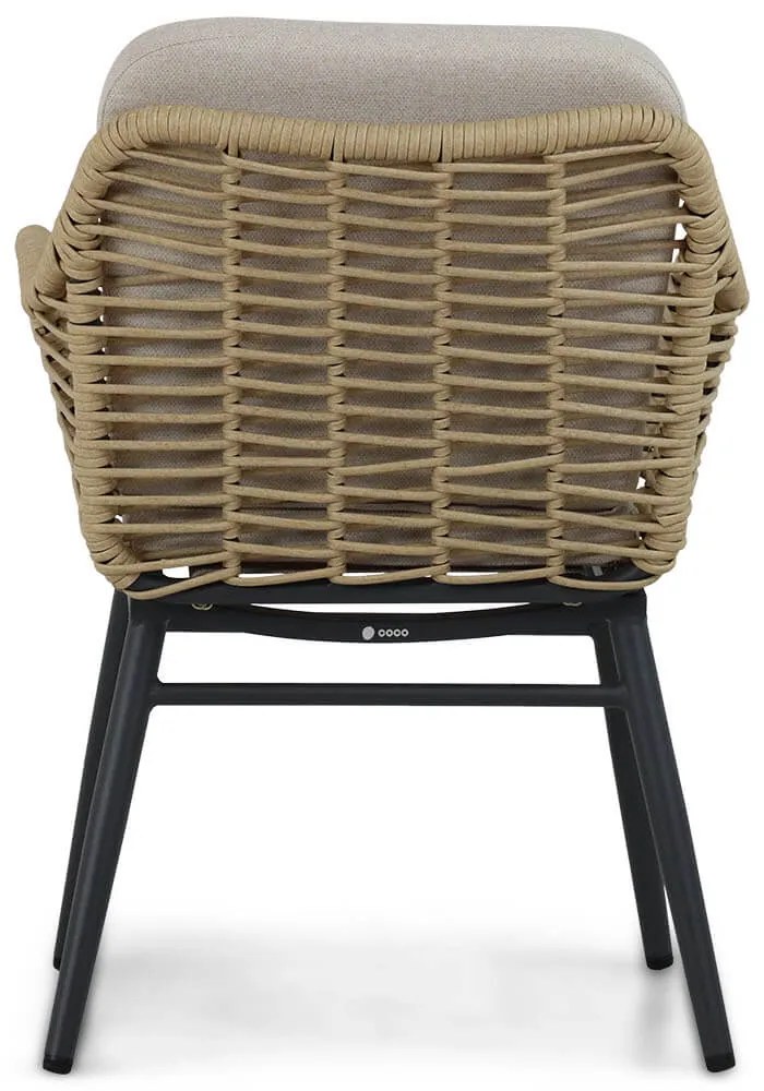 Tuinset 4 personen 200 cm Aluminium/wicker Taupe Coco Antoni/Brookline