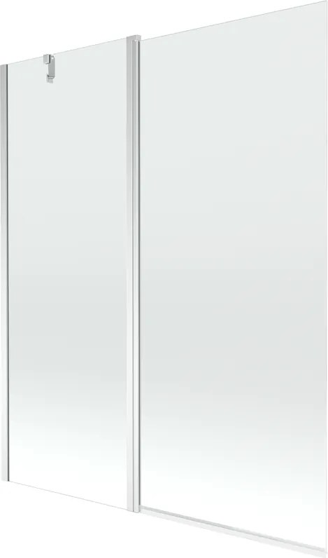 Mexen Flip badwand 2-delig 140 x 150 cm, transparant, chroom - 894-140-101-01-00